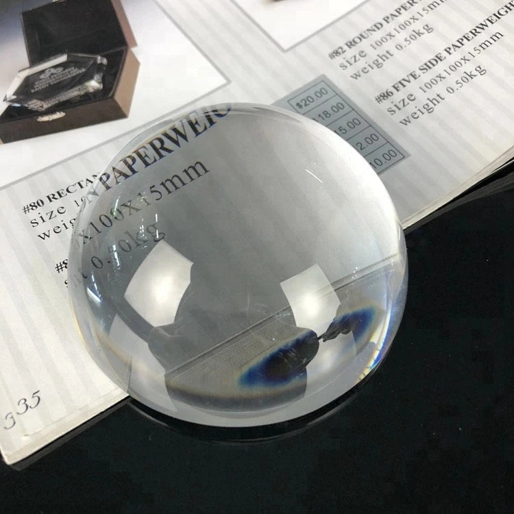 Factory Wholesale Transparent Half Ball Crystal Paperweight Customize Round square Crystal Dome Paper Weight for Souvenir Gifts