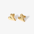 New Design Fashion Jewelry Love Charm 14k Gold Plated Stainless Steel Heart Stud Earrings for Women Girls