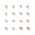 New Design Women 18k Gold Fine Rod Flower Sliver Plated Ear Bone Spike Screw Ball Sleeping Ear Studs Fashion Piercing Earrings