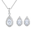 Peacock Feather Pendant Earrings Crystal Zircon Pendant Platinum Ladies Necklace