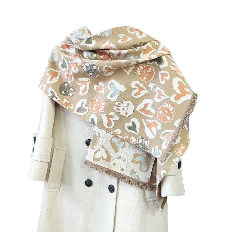 2023 New Classic Winter Polyester Multi-Function Women's Warm Shawls Scarves Pashmina Stoles