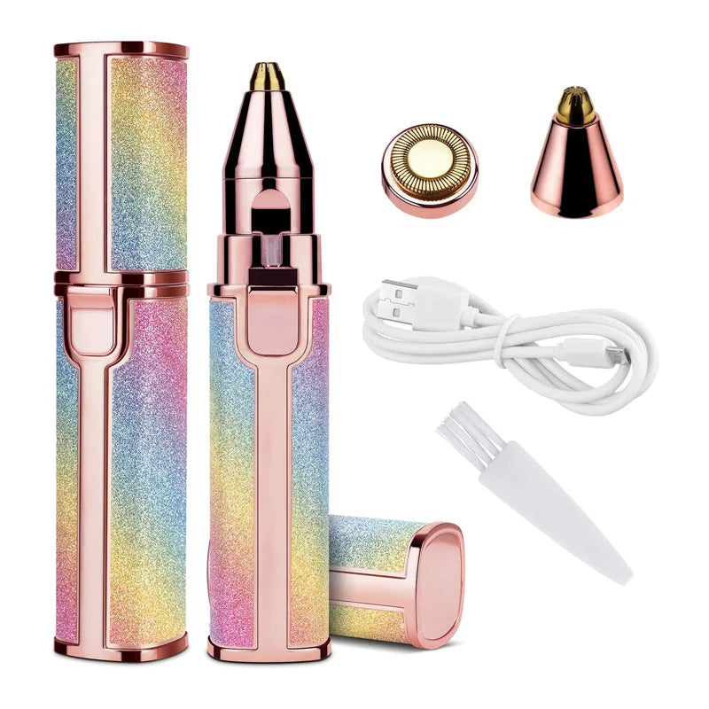 Custom logo 2 in 1 Painless Eye Brow Eyebrow Trimmer Pen Eyebrow razor and Facial razor Electric Hair Face Eyebrow Remover