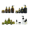 Olive Green Black  Glass Bottles 15ml 30 ml 60 ml 100 ml 120 ml 200ml Glass Bottle and 15 g 30 g 50g 100g Glass Jar for Cosmetic