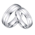 Stylish Simple Stainless Steel Diamond Ring Men and Women Wedding Birthday Gift Jewelry Tempered Couple Ring with Accessories