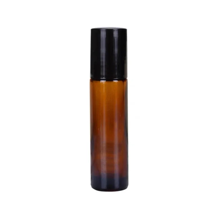 10ml Colored  Amber Blue Transparent Cylinder Essential Oil Roll on Glass Bottle With Metal Roller Ball