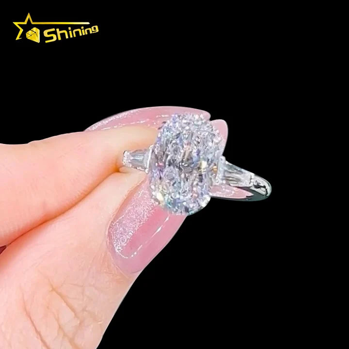 Custom 5ct Oval Cut 10k 14k White Gold IGI Certified Lab Grown Diamond Wedding Engagement Ring for Women