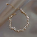 Luxury Gold Plating Natural Freshwater Pearls  Adjustable Baroque Pearls Beaded  for Women