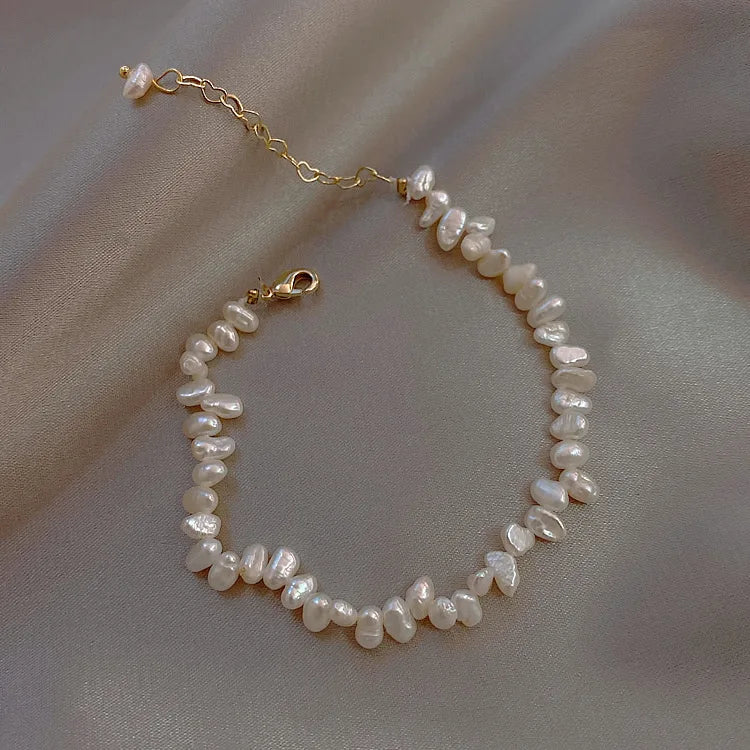 Luxury Gold Plating Natural Freshwater Pearls  Adjustable Baroque Pearls Beaded  for Women