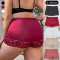 RTS New Large Size Women's Ice Silk Boxer Briefs High Waist Lace Comfortable Safety Pant Underwear Wholesale Best Selling
