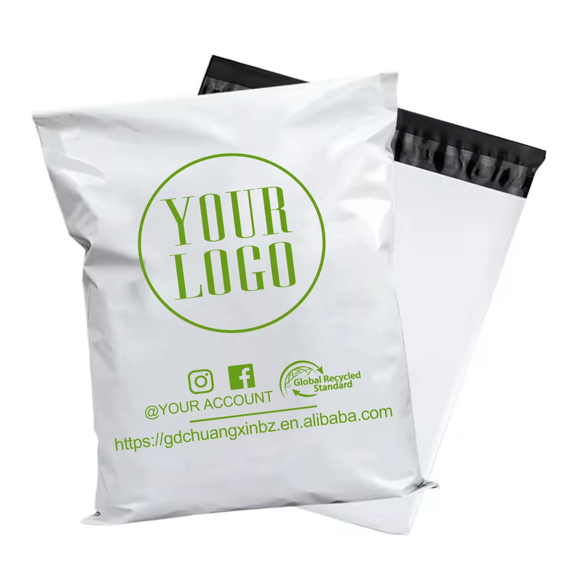 Custom Logo 6X9 White for Bags for Shoes & Socks-Waterproof Eco-friendly Self-adhesive Logistics Packaging