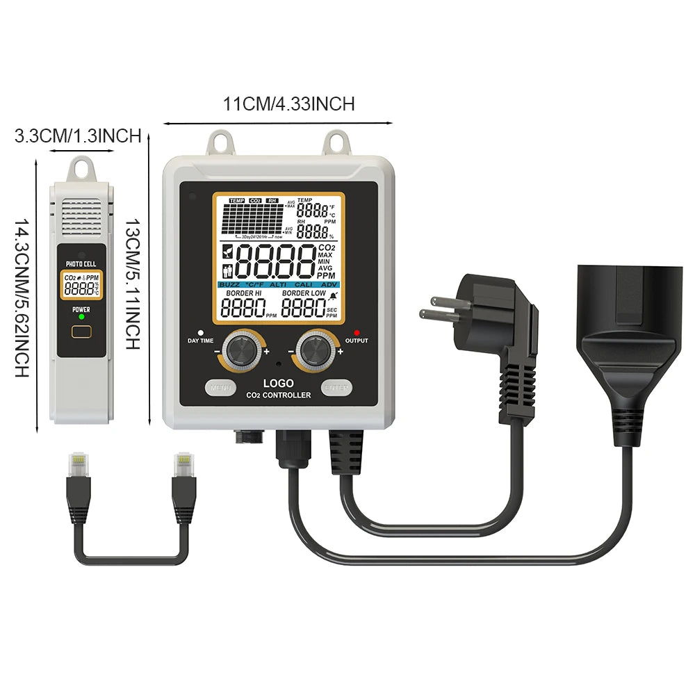 Greenhouses CO2 Controller Carbon Dioxide with Day Night Relay Function