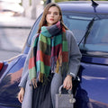 Popular Customized Plaid Tassel Scarf Autumn and Winter Shawl Warm Thickened Shawl Scarf