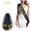 Wholesale Custom Logo Bridal Shower Bachelorette Party Kit Rose Gold Veil Sash Tiara Bride to Be Set Wedding Sashes Decoration