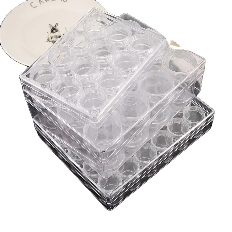Transparent Jewelry Box 7~24 Lattice DIY Women's Earrings Necklace Removable Storage Box