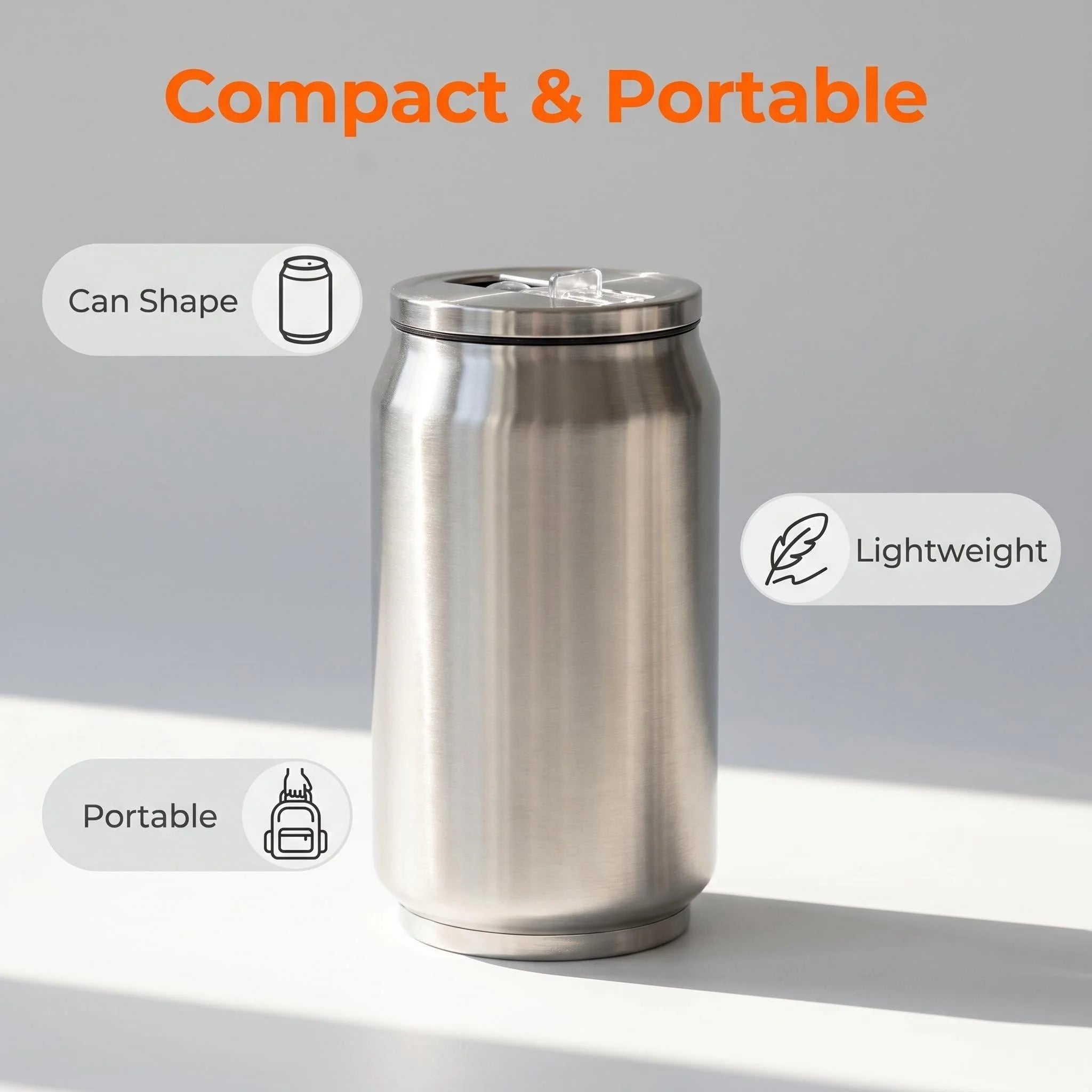 Portable Food Grade Office Work Travel Daily Commute Sublimation Blank Custom Color Stainless Steel Water Bottle