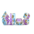 ODM OEM Factory Price Soft Edges DND Dice Purplewhite and Blue Layer Resin Dice Family Game Polyhedron RPG DND Dice