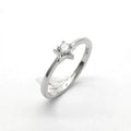 Simple Vintage Style 925 Sterling Silver Zircon Star Rings Fine Jewelry with Rhodium Plating for Girls for Wedding