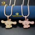 New Fashion Design Iced Out Cute 3D Dog Charms 925 Sterling Silver Custom Hip Hop Pendant