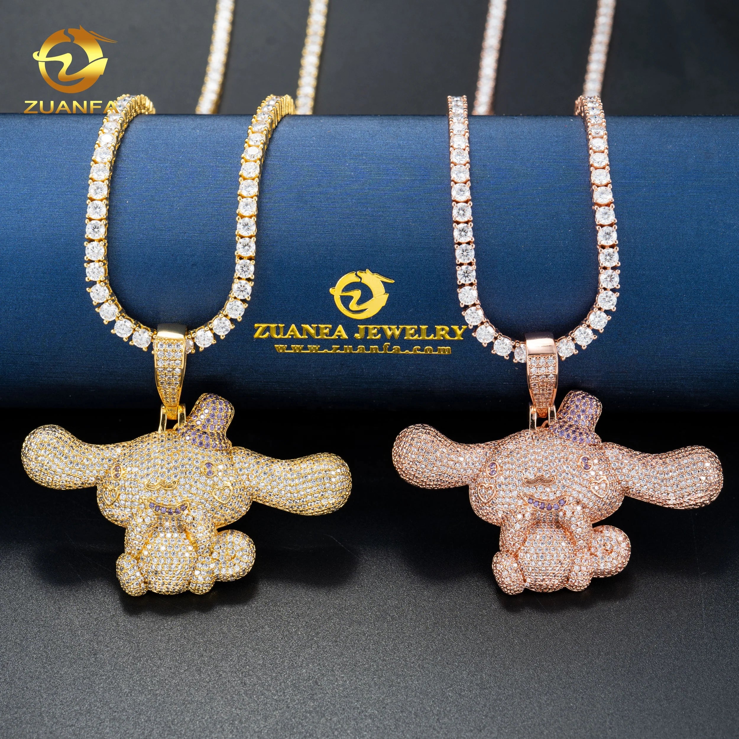 New Fashion Design Iced Out Cute 3D Dog Charms 925 Sterling Silver Custom Hip Hop Pendant