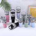 20oz 30oz Stainless Steel Tumbler with Flip Straw & Handle Insulated Water Bottle Double Walled Travel Mug for Home Office Car