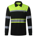 Wholesale 100% Polyester Safety Shirts for Men High Reflective Men Polo Shirts With Pocket Long Sleeve Workwear Breathable Polo