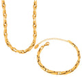 High Quality Fashion Trend Luxury Stainless Steel Gold Plated Necklaces Bracelets Jewelry Sets