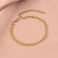 Wholesale Friends Gift Jewelry Stainless Steel Bangles Silver Gold Plated Leaf Punk Style Anniversary for Unisex
