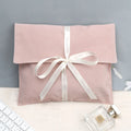 High End Faux Suede Envelope Packing Bag for Handbag Custom Logo Printing Envelope Velvet Gift Jewelry Pouch With Bow