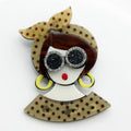 2024 Wholesale Customized Fashion Girl Sunglasses Cool Polenta Trend Party Acrylic Brooch for Women