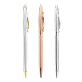 Gift Promotional Ball Pen Customized Logo Black White Slim Metal Body Twist Ballpoint Pen