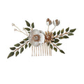Outdoor Wedding Idyllic Bridal Hair Accessories Flower Green Leaf Hair Comb Jewelry Headpiece for Women
