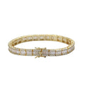 8MM Width Brass Zircon Tennis Chain Bracelet Hip Hop Jewelry Gold Silver Women Men CZ Bracelet Iced Out