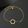 Simple Classic Design Minimalist Cheap Wholesale Silver/gold Fashion Stainless Steel Circle Charms Bracelet for Women Jewelry