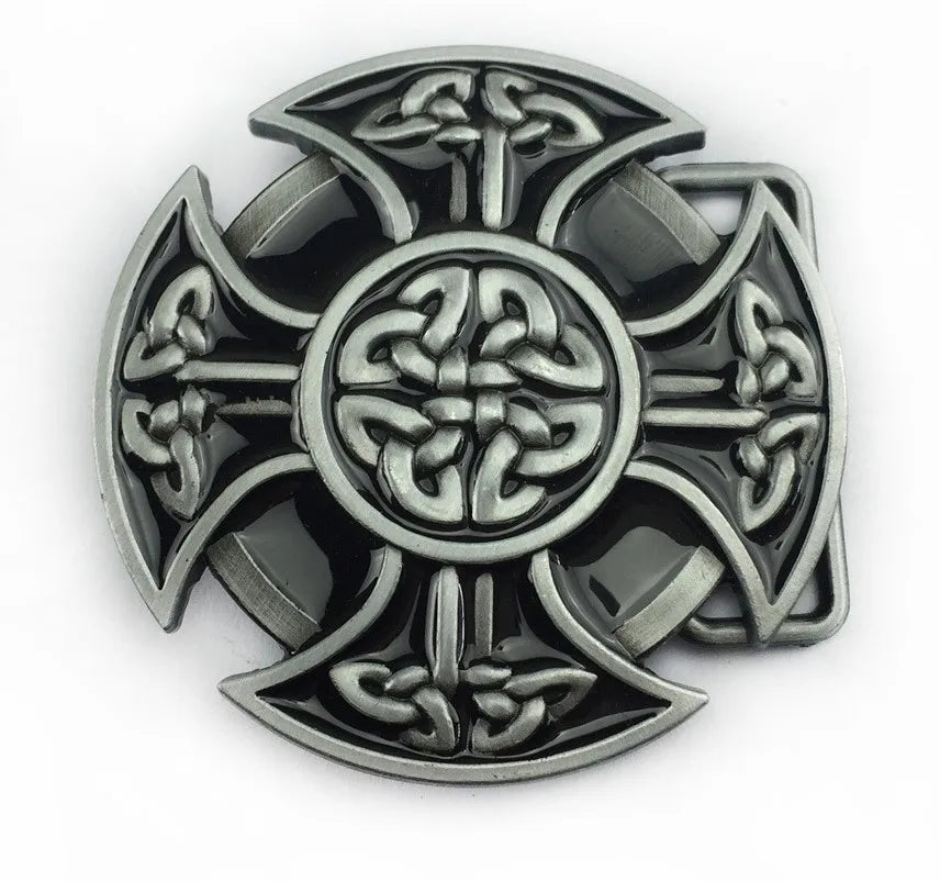 Fashion Simple Men Zinc Alloy Belt Buckle Irish Knot Cross Belt Buckle