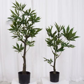 Faxu 42inch Green Decorative Indoor Artificial Hemp Plant with 5-8 Year Lifetime