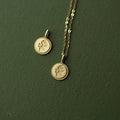 Simple Fancy 14K Gold Plated Pure 925 Sterling Silver Rose Flower Carving Round Pendant Necklace for Women Jewelry