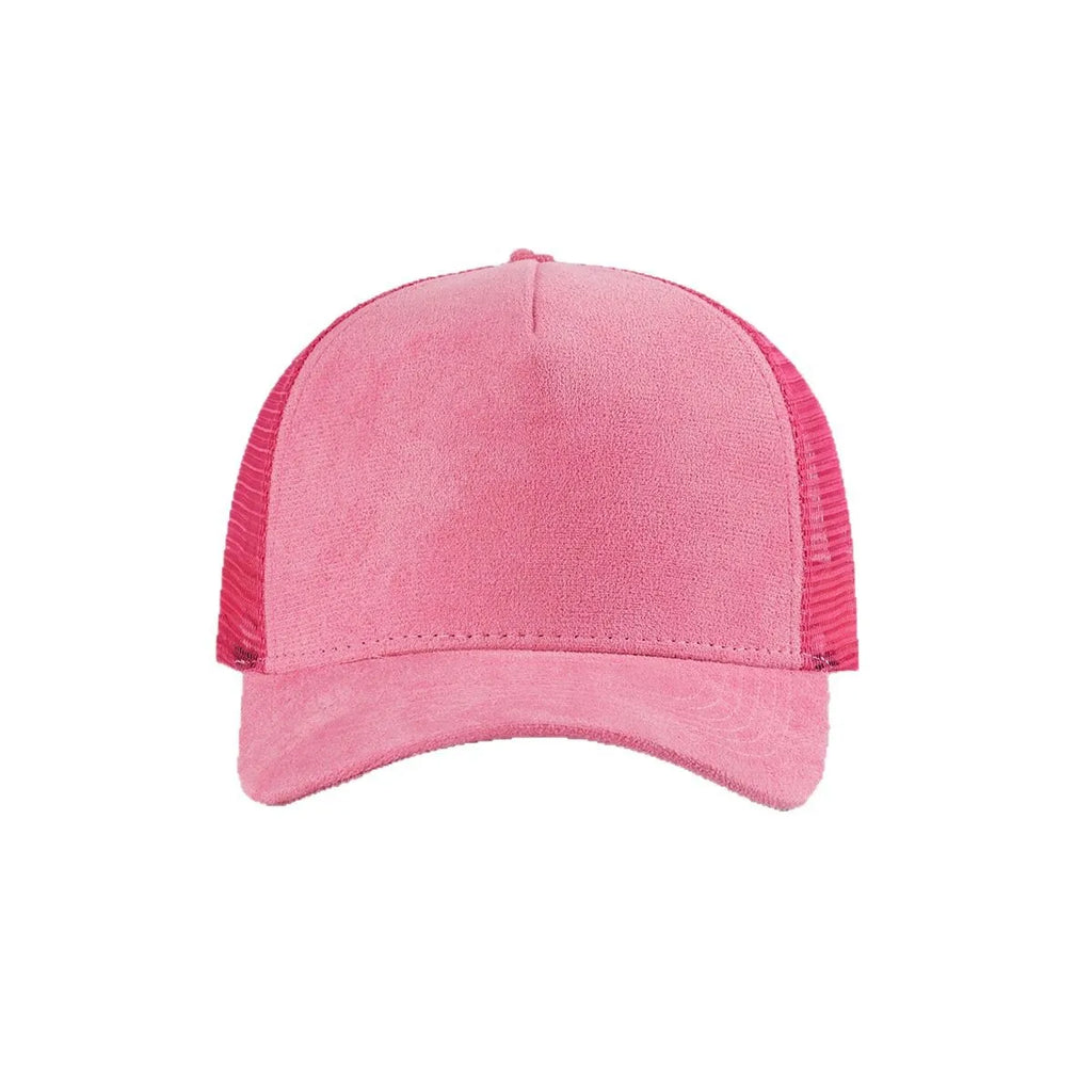 Custom Spring Summer Baseball Cap Suede Breathable Mesh Sports Cap Solid Color 5 Panel Trucker Hat