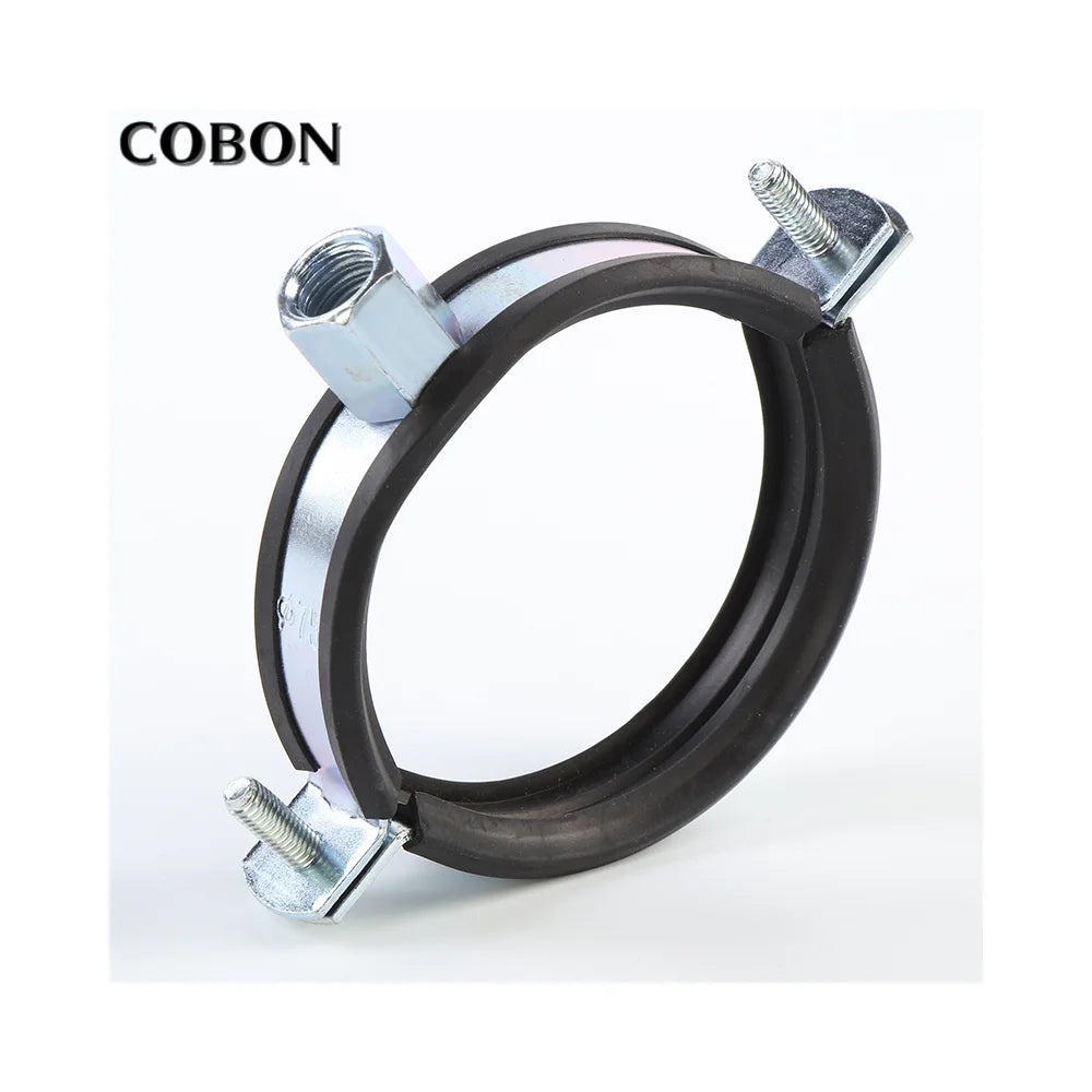 2026 One Side Screw Fixing M10 Pipe Clamp Carpenter Tools and Plastic Anchor Metal Pipe Supporting With Rubber M8+10 Pipe Clamps
