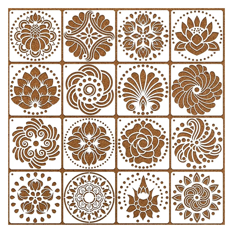Mandala Stencils for Dot Painting 6 X 6 Inch Reusable Mandala Stencils for Painting Lotus Template