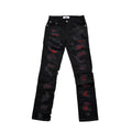 DENIMGUYS High Street American Style Washed Damaged Embroidery Stylish Ripped Jeans for Men