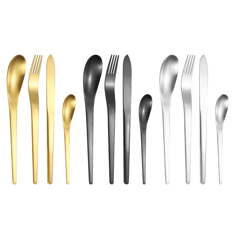 New Style 304 Stainless Steel Flatware Cutlery Set Silverware 4PCS Tableware Stainless Steel Cutlery With Box