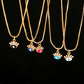 NZ1155 Chic Dainty Tiny Enamel Gold Plated Zircon Diamond CZ Micro Paved Evil Eyes Charm Chain Protection Necklace