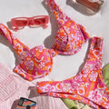 Custom OEM Floral Print Swimwear Low MOQ Swimsuits Recycled Sustainable Fabrics Swimwear Bathing Suits for Women