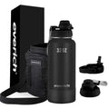 Everich BPA Free Double Wall Vacuum Flask Stainless Steel Insulated Water Bottle with Customized Lid Non Slip Bottom