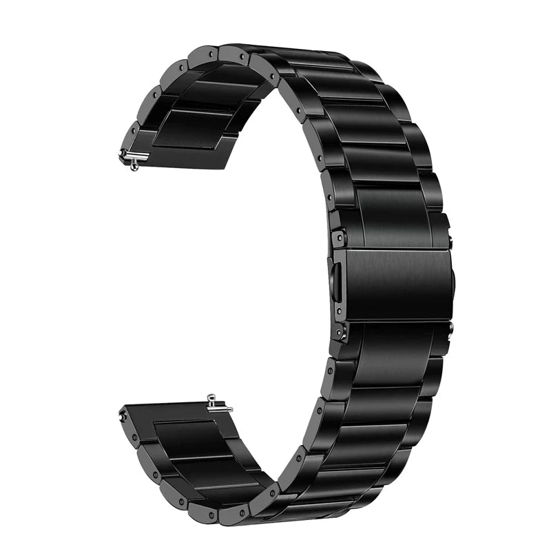 22mm/20mm/18mm Three-bead Titanium Alloy Strap for Samsung Galaxy Watch3  Stainless Steel Bracelet Band for  Huawei GT2