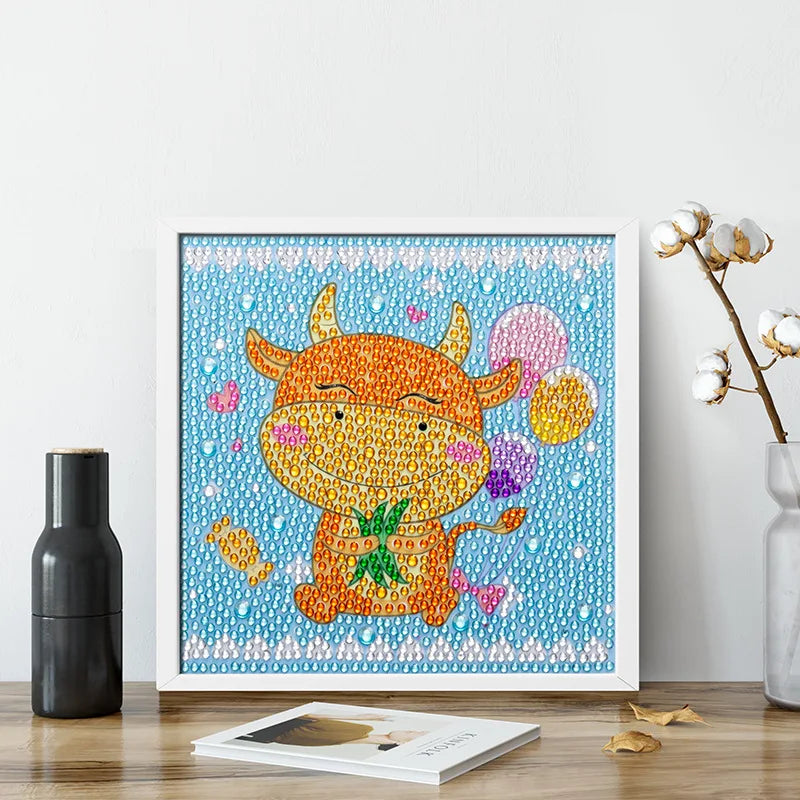 DIY 5D Diamond Painting Kits for Kids Cartoon Crystal Diamond Painting Cow Home Decoration Wall Art Diamond Art