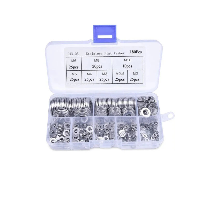 In-Stock DIN125 Stainless Steel Thin Shims Set Boxed Flat Washers for Industrial Use Flat Sealing Gasket