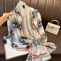 Wholesale Luxury Fashion Animal Printed Polyester Scarves for Women Summer Evening Dress Shawls Gray Snake Pattern  Head Scarfs