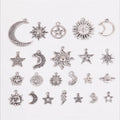 Fashion Charms Star Moon Sun Cloud Planet Mars Antique Silver Color Mixed Pendants DIY Making Findings Tibetan Handmade Jewelry