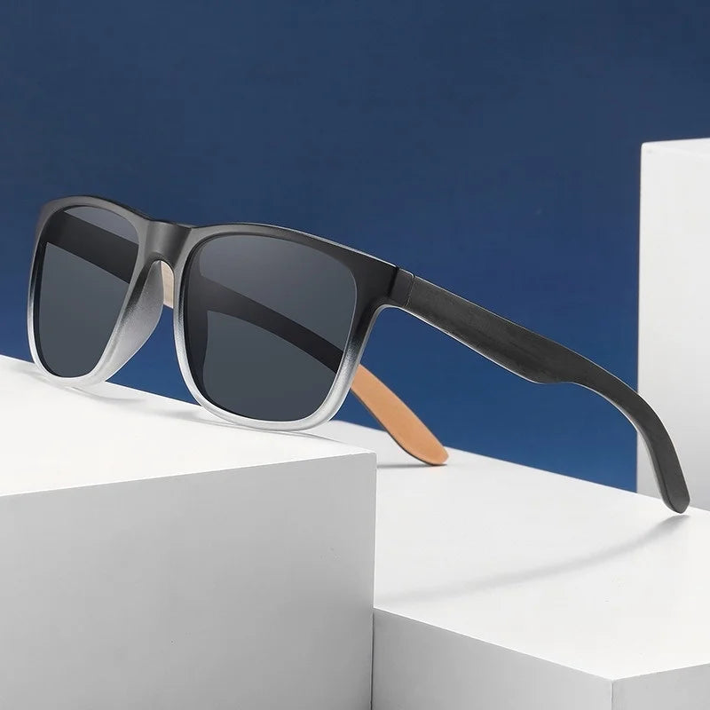 6088 QSKY Wholesale 2026 Fashion Recycled Custom logo Women Mens Luxury Wooden Polarized  UV400 Rectangle Man Sunglasses